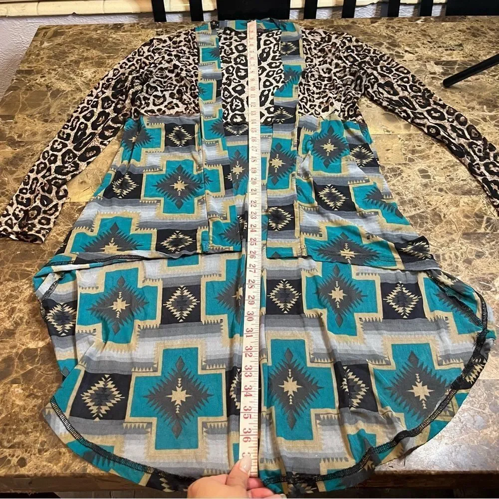 Crazy Train Cardigan Size Small Sheer Animal Print Southwestern​ - Picture 13 of 13